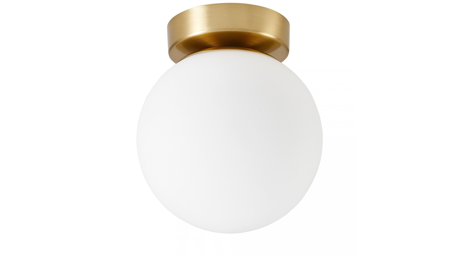 PLAFON LAMPA SUFITOWA NOWOCZESNA ZŁOTO SZCZOTKOWANE BIAŁA KULA FREDICA LUMINA DECO