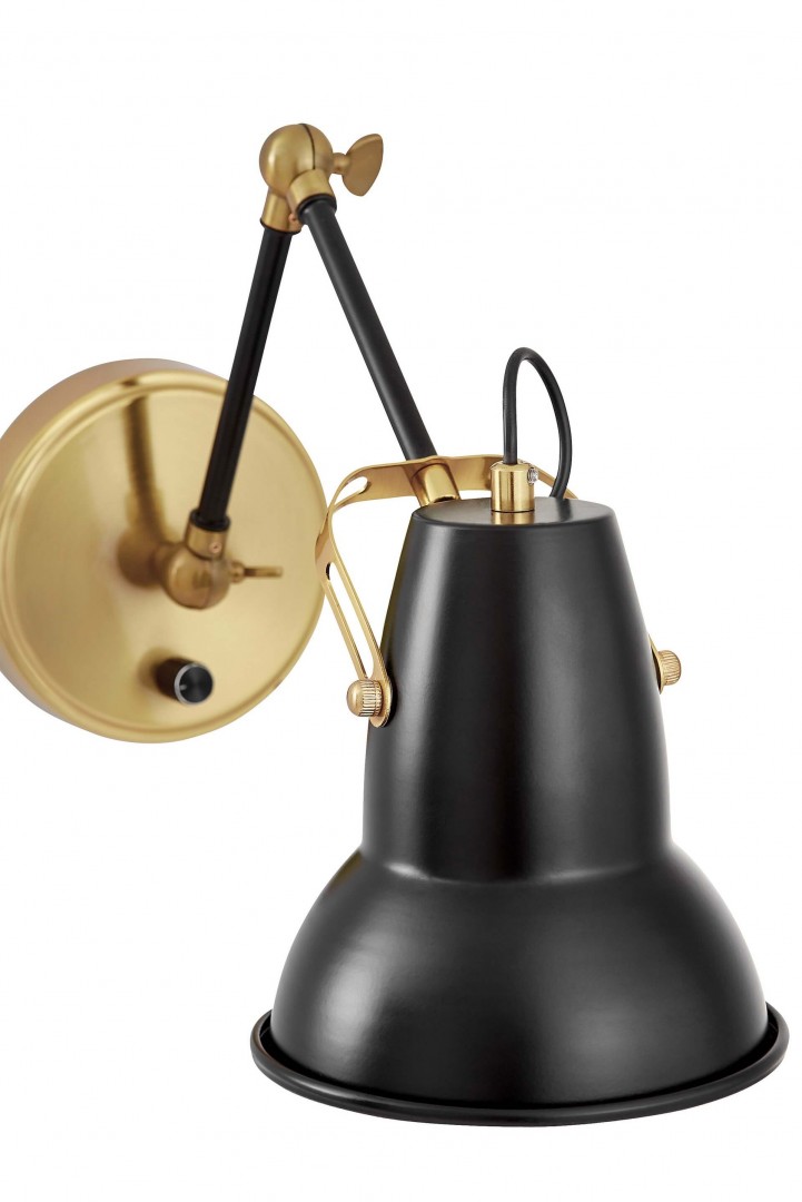 LAMPA ŚCIENNA KINKIET NOWOCZESNY CZARNY BONA W2 LUMINA DECO