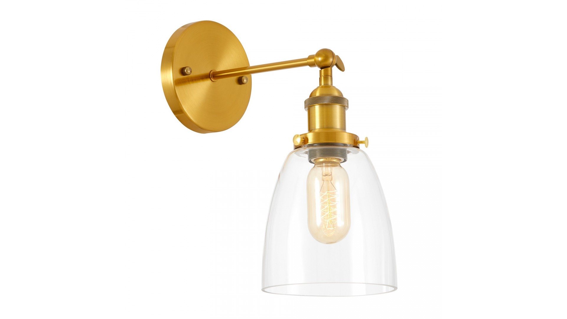 LAMPA ŚCIENNA KINKIET LOFTOWY ZŁOTO SZCZOTKOWANE FABI LUMINA DECO