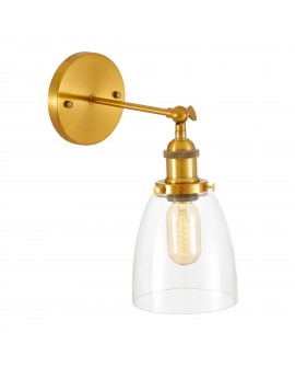 LAMPA ŚCIENNA KINKIET LOFTOWY ZŁOTO SZCZOTKOWANE FABI LUMINA DECO