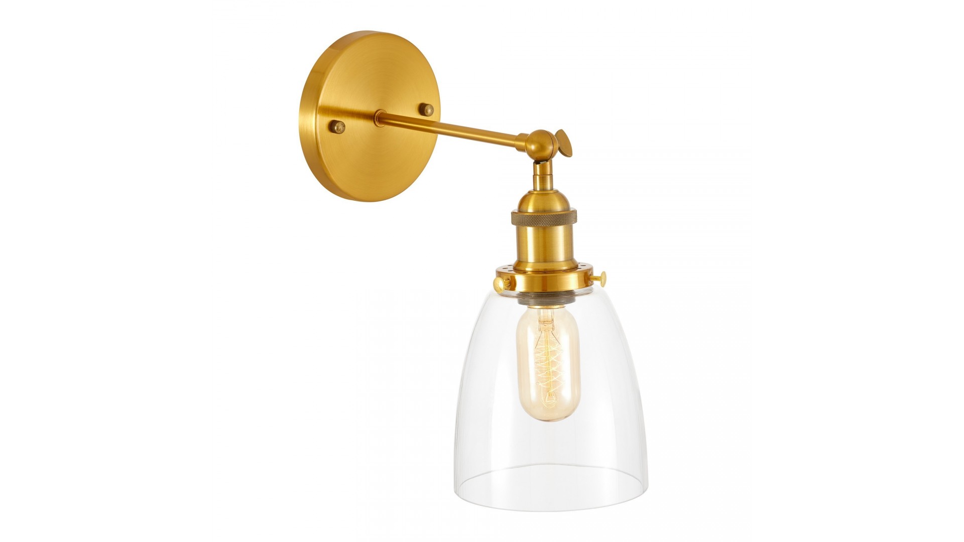 LAMPA ŚCIENNA KINKIET LOFTOWY ZŁOTO SZCZOTKOWANE FABI LUMINA DECO
