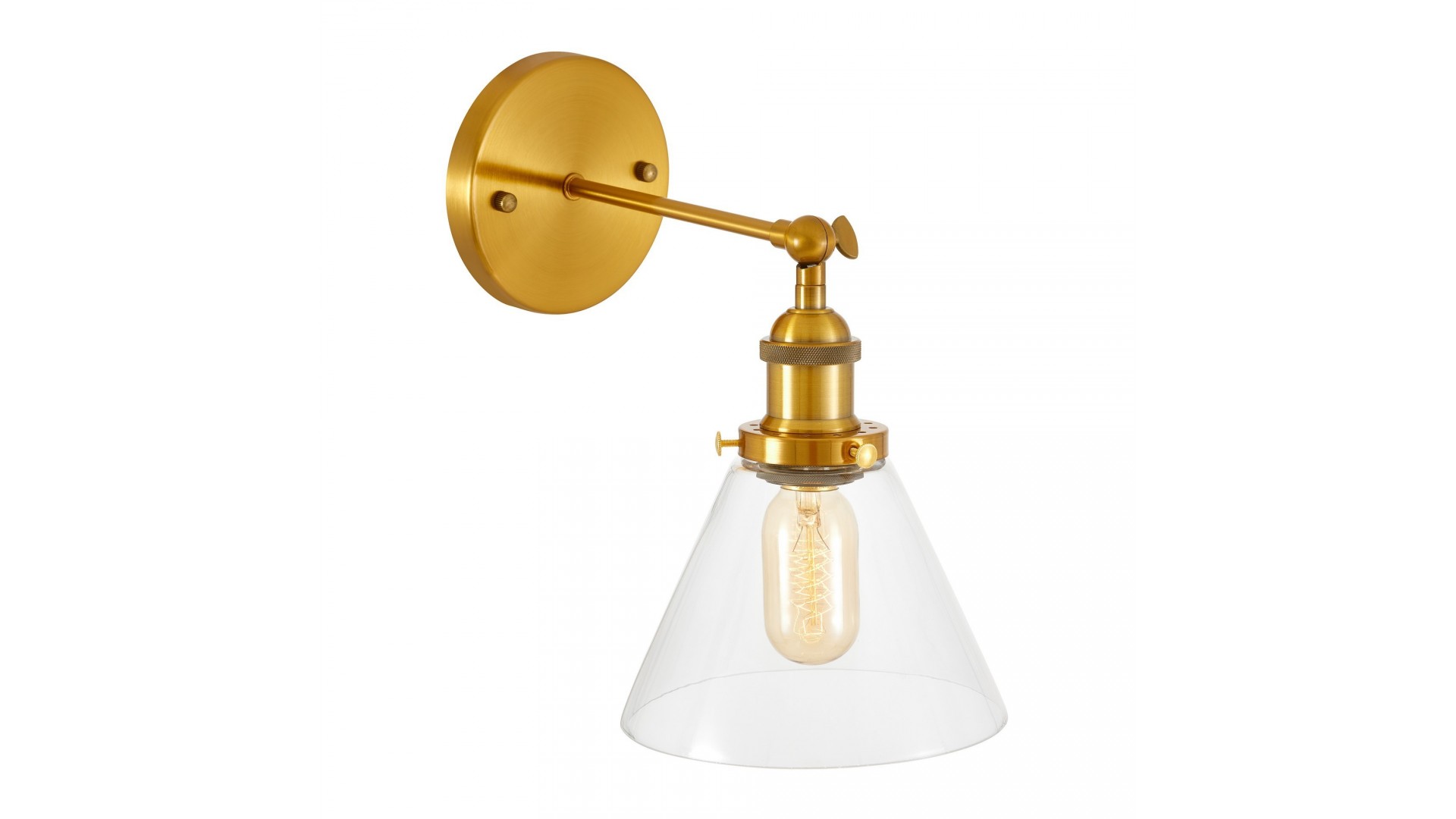 KINKIET LAMPA ŚCIENNA LOFT ZŁOTO SZCZOTKOWANE NUBI LUMINA DECO