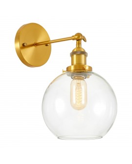 LAMPA ŚCIENNA KINKIET ZŁOTO SZCZOTKOWANE LOFT NAVARRO LUMINA DECO