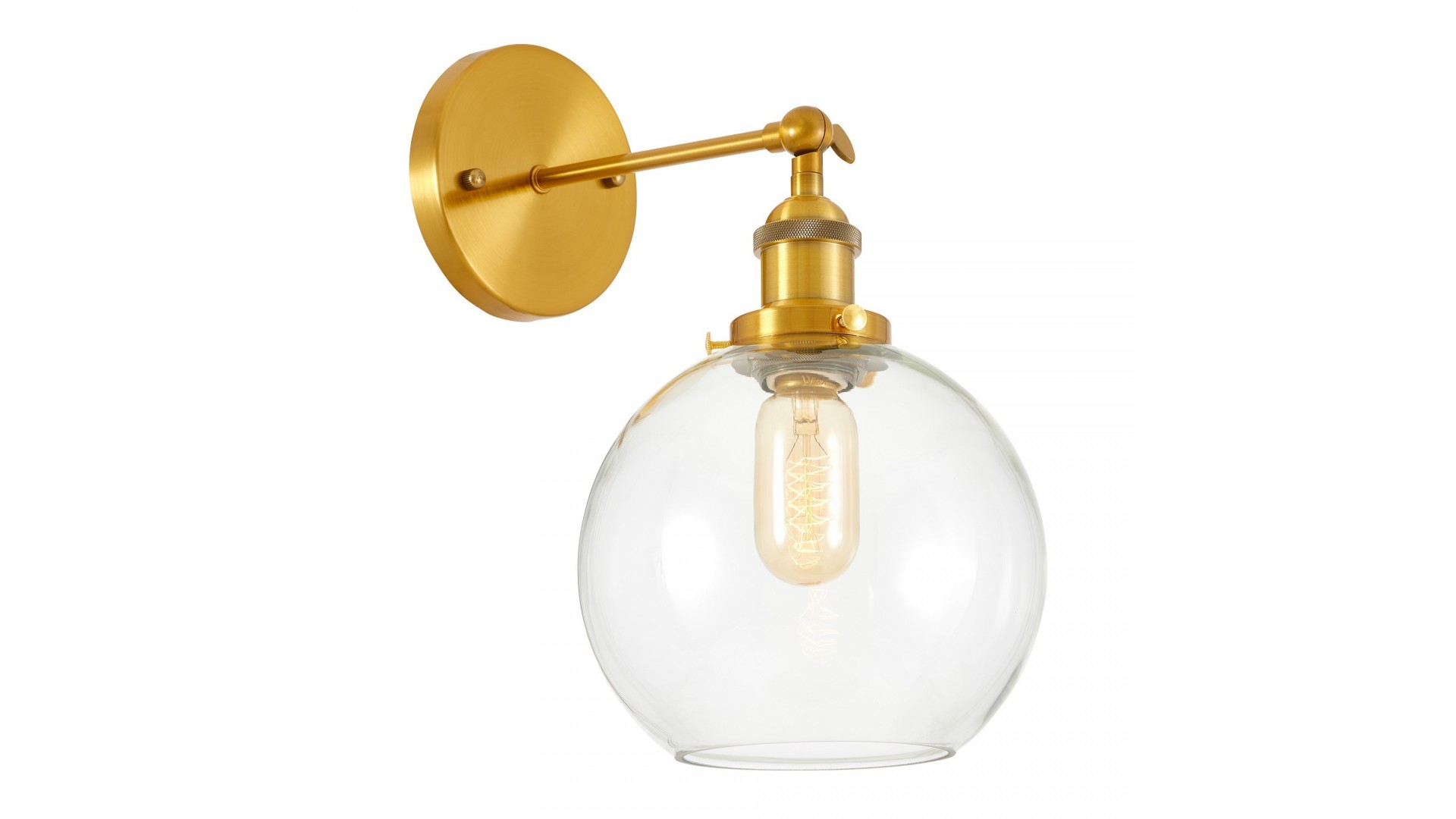 LAMPA ŚCIENNA KINKIET ZŁOTO SZCZOTKOWANE LOFT NAVARRO LUMINA DECO