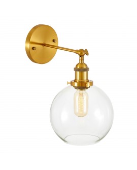 LAMPA ŚCIENNA KINKIET ZŁOTO SZCZOTKOWANE LOFT NAVARRO LUMINA DECO