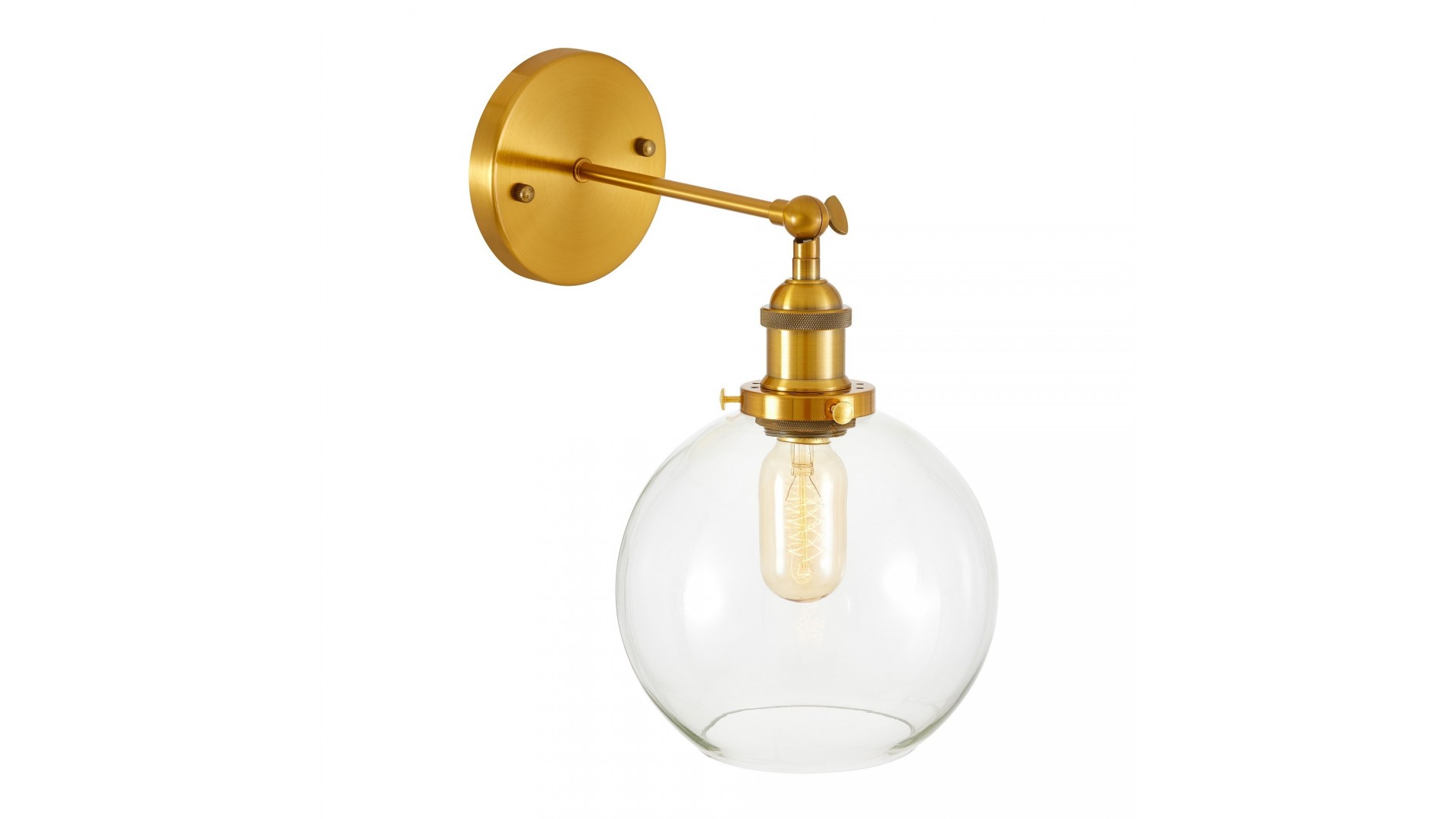 LAMPA ŚCIENNA KINKIET ZŁOTO SZCZOTKOWANE LOFT NAVARRO LUMINA DECO