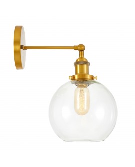 LAMPA ŚCIENNA KINKIET ZŁOTO SZCZOTKOWANE LOFT NAVARRO LUMINA DECO