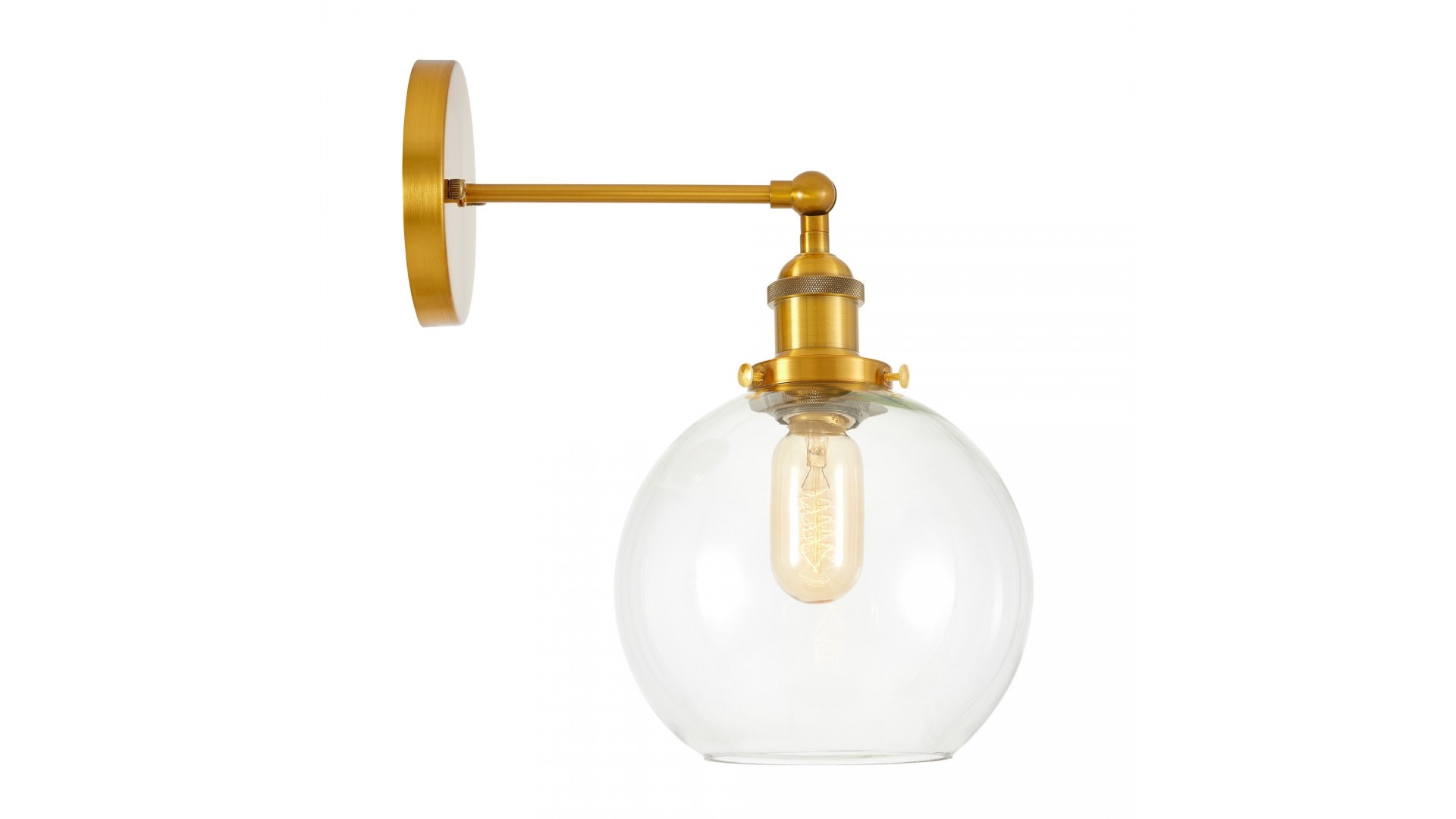 LAMPA ŚCIENNA KINKIET ZŁOTO SZCZOTKOWANE LOFT NAVARRO LUMINA DECO