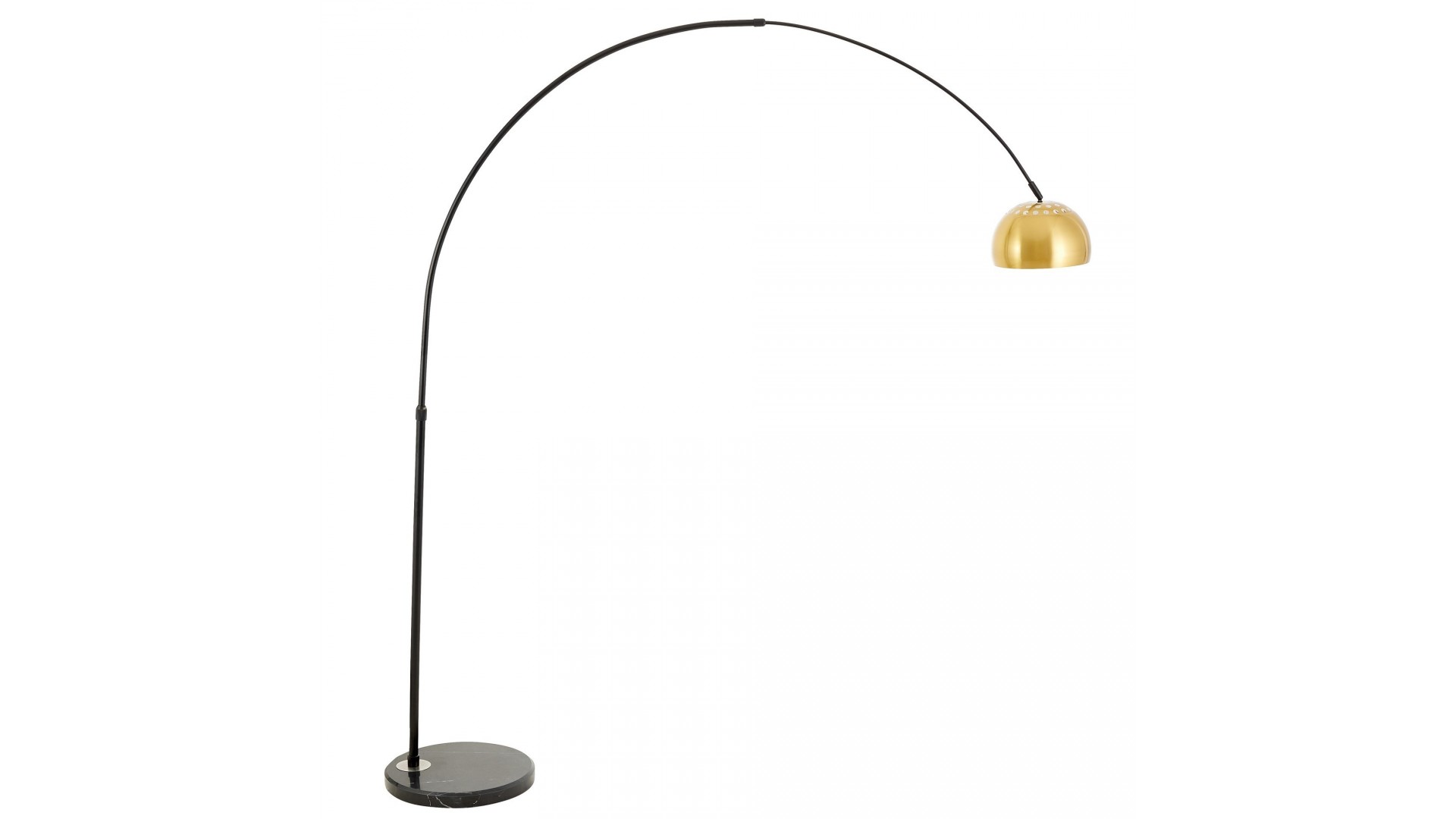 Stojąca lampa z granitową podstawą i złotym szczotkowanym kloszem do salonu AZURRO C1