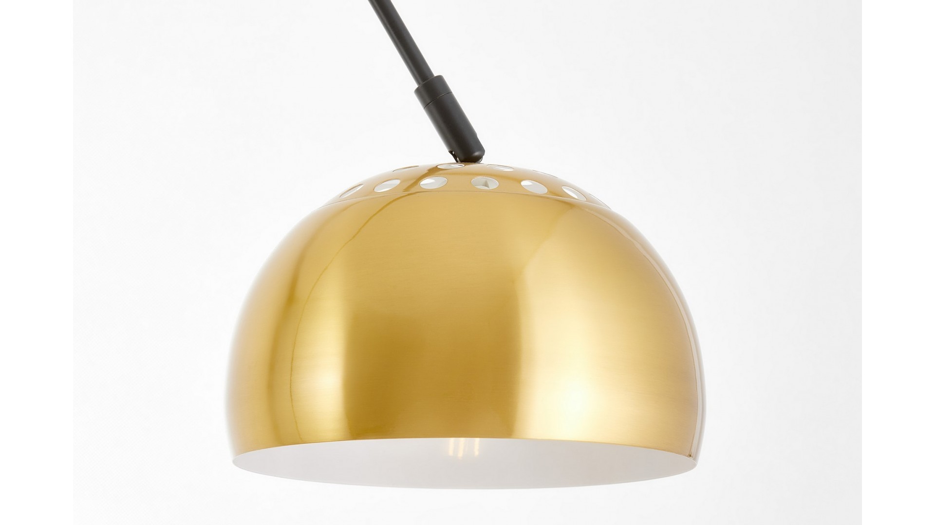 Fragment złotego szczotkowanego klosza lampy podłogowej Lumina Deco AZURRO C1