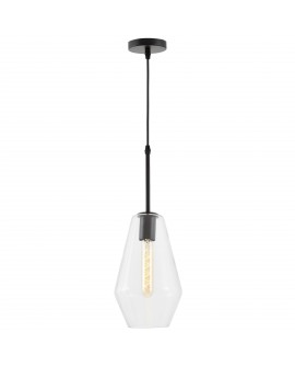 NOWOCZESNA LAMPA WISZĄCA CZARNA SHARD W1 LUMINA DECO