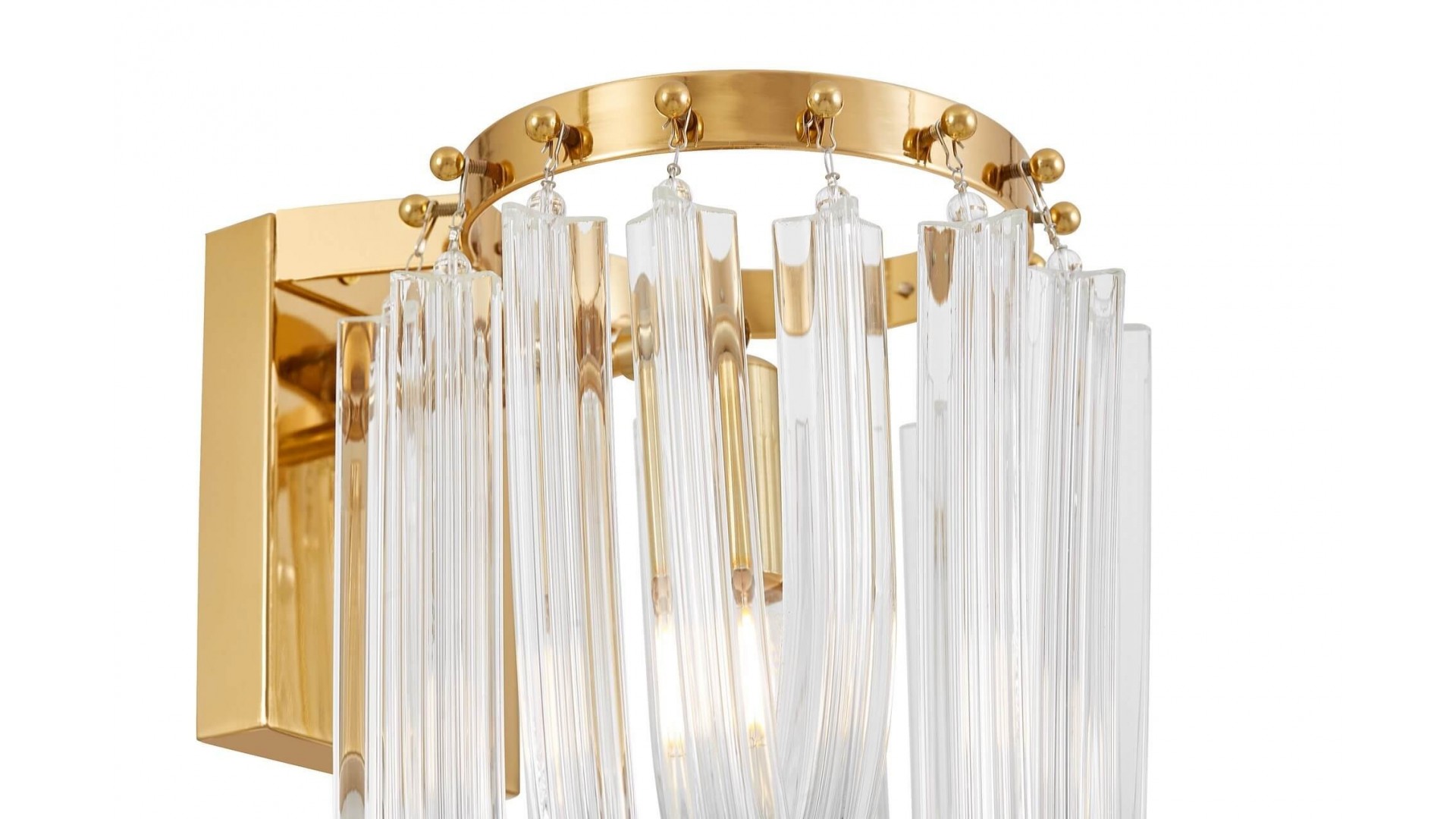 NOWOCZESNA LAMPA ŚCIENNA KINKIET ZŁOTO SZCZOTKOWANE BOSCONE W2 LUMINA DECO
