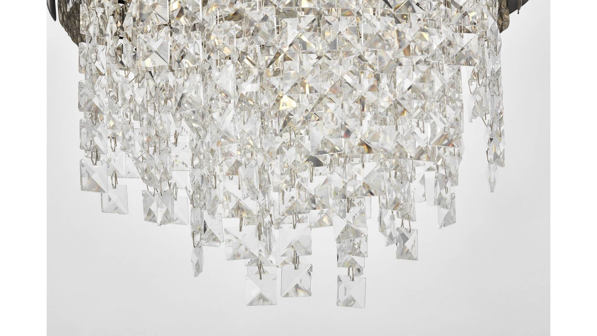 KLASYCZNY ŻYRANDOL KRYSZTAŁOWY CZARNO-CHROMOWANY MOLINA D40 LUMINA DECO