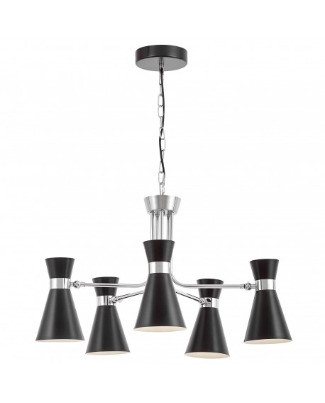 NOWOCZESNA LAMPA WISZĄCA CZARNO-CHROMOWANA SENA W5 LUMINA DECO