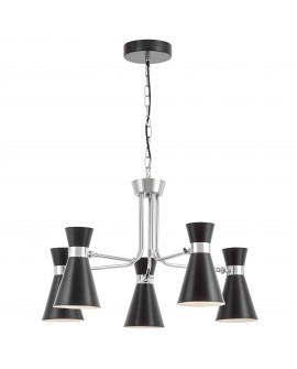 NOWOCZESNA LAMPA WISZĄCA CZARNO-CHROMOWANA SENA W5 LUMINA DECO