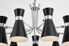 NOWOCZESNA LAMPA WISZĄCA CZARNO-CHROMOWANA SENA W9 LUMINA DECO