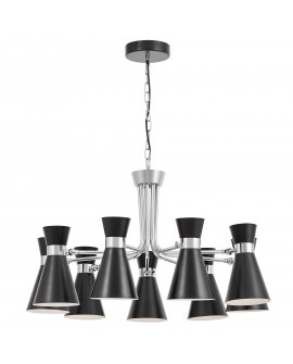 NOWOCZESNA LAMPA WISZĄCA CZARNO-CHROMOWANA SENA W9 LUMINA DECO