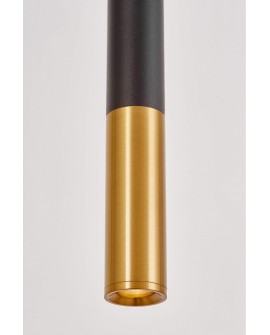 nowoczesna lampa wisząca czarno złota szczotkowana tuba slim w1 lampit na białym tle