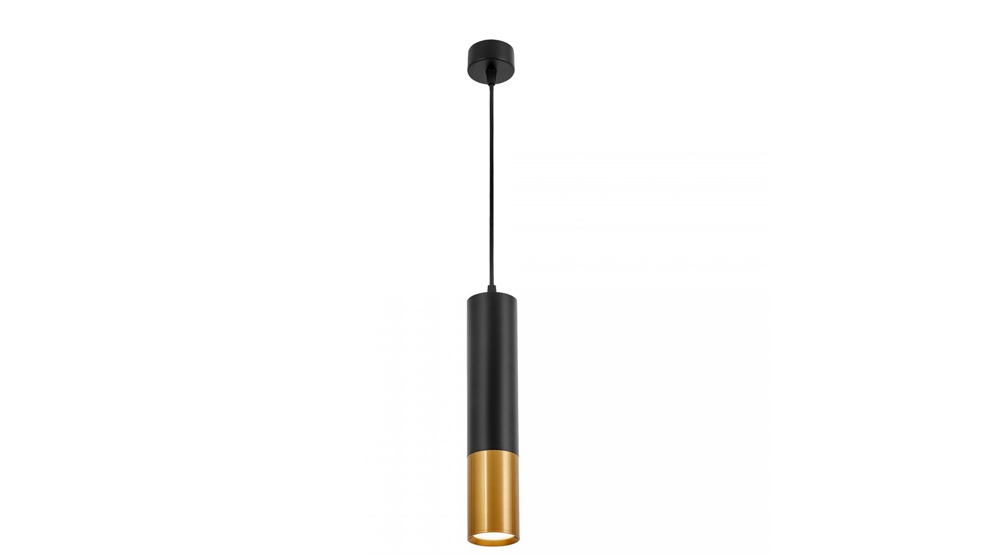 LAMPA WISZĄCA RURKA CZARNO-ZŁOTA SZCZOTKOWANA TUBA NOWOCZESNA LINEO W1