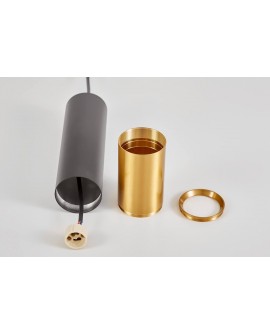 LAMPA WISZĄCA RURKA CZARNO-ZŁOTA SZCZOTKOWANA TUBA NOWOCZESNA LINEO W1
