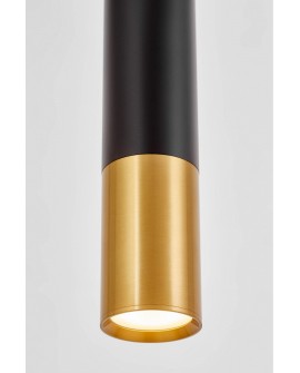 LAMPA WISZĄCA RURKA CZARNO-ZŁOTA SZCZOTKOWANA TUBA NOWOCZESNA LINEO W1