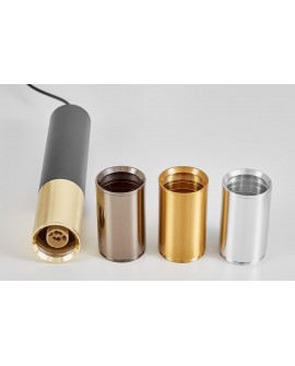 LAMPA WISZĄCA RURKA CZARNO-ZŁOTA SZCZOTKOWANA TUBA NOWOCZESNA LINEO W1