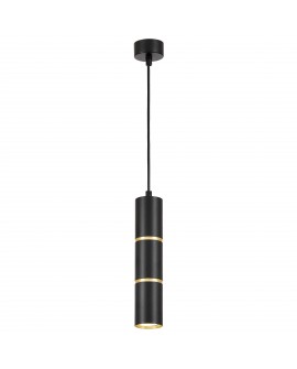 NOWOCZESNA LAMPA WISZĄCA CZARNO-ZŁOTA TUBA ASTI W1 LUMINA DECO