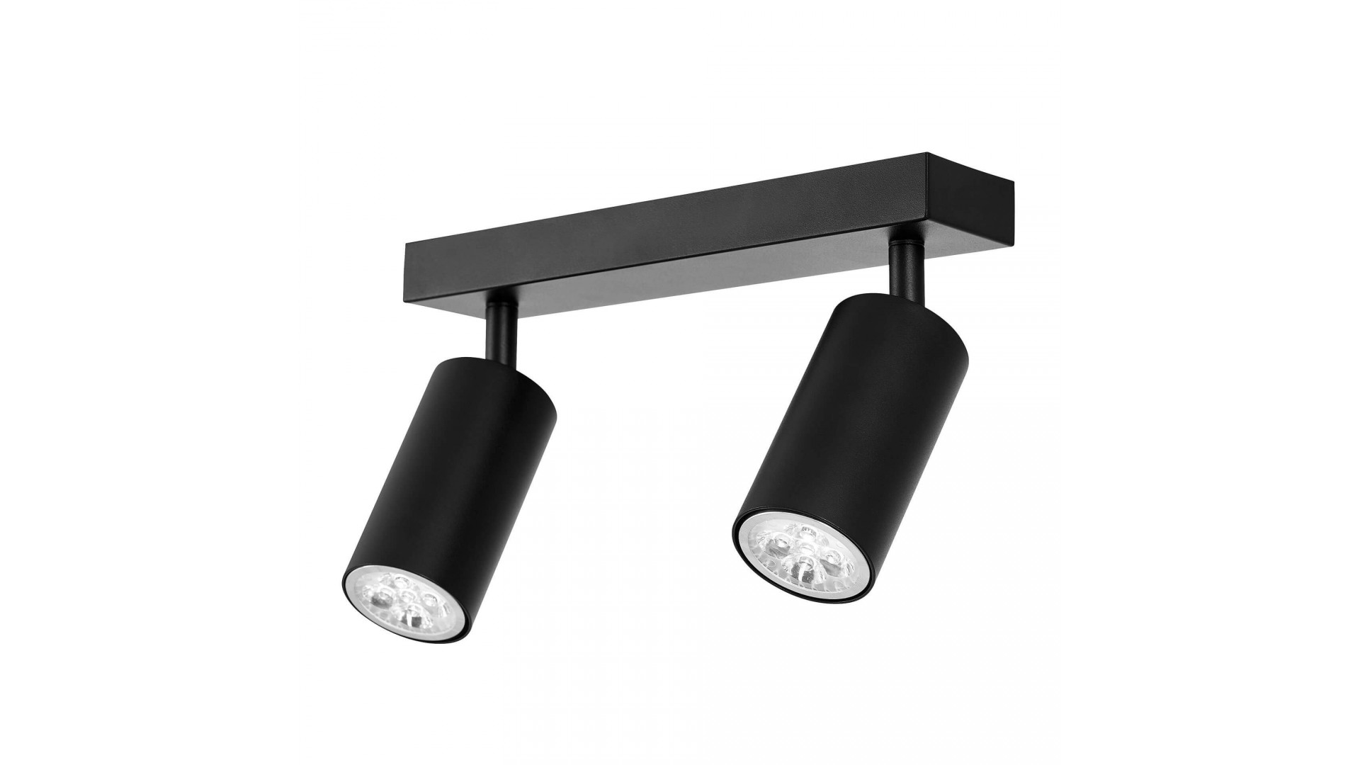 czarna lampa sufitowa z regulowanymi tubami na metalowej listwie do nowoczesnych wnętrz producent lampit model NEO W2