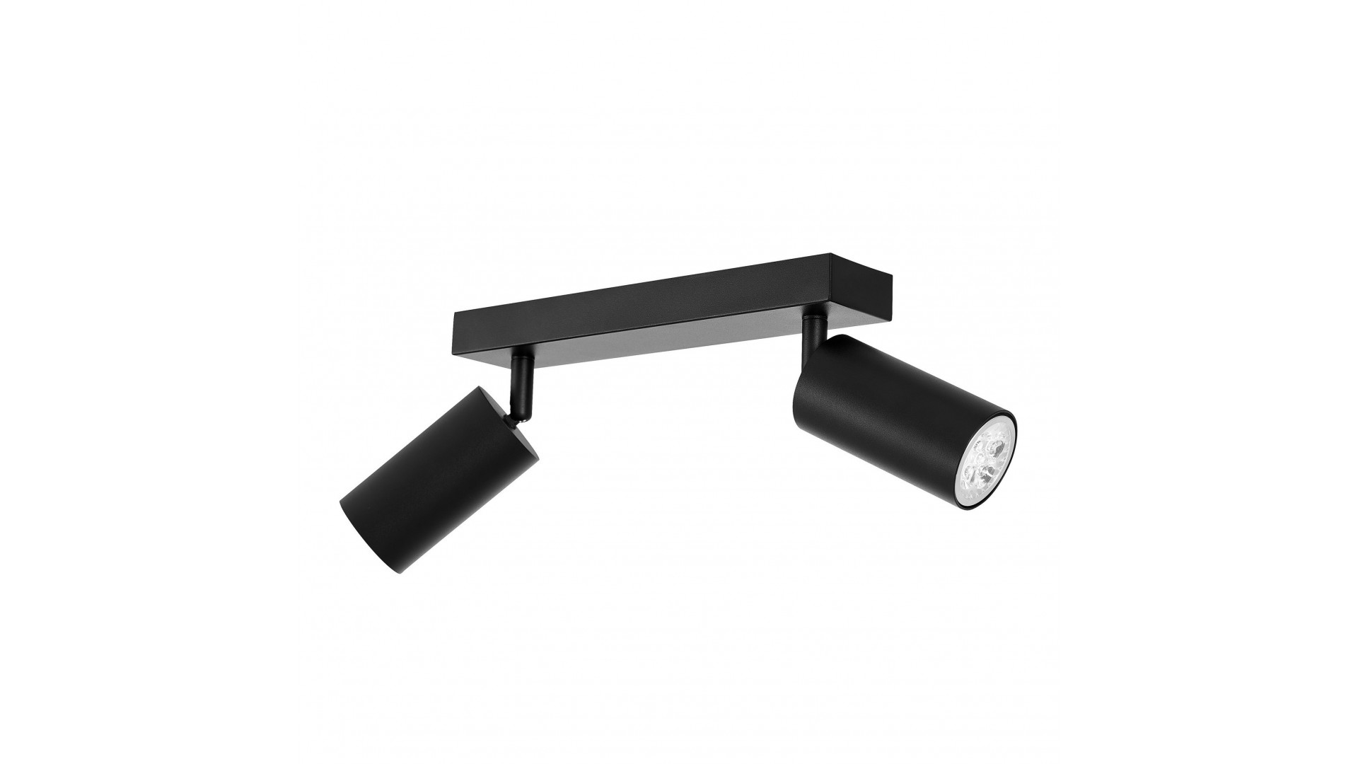 czarna lampa sufitowa spot z regulacją kierunku światła na metalowej belce do domu producent lampit model NEO W2