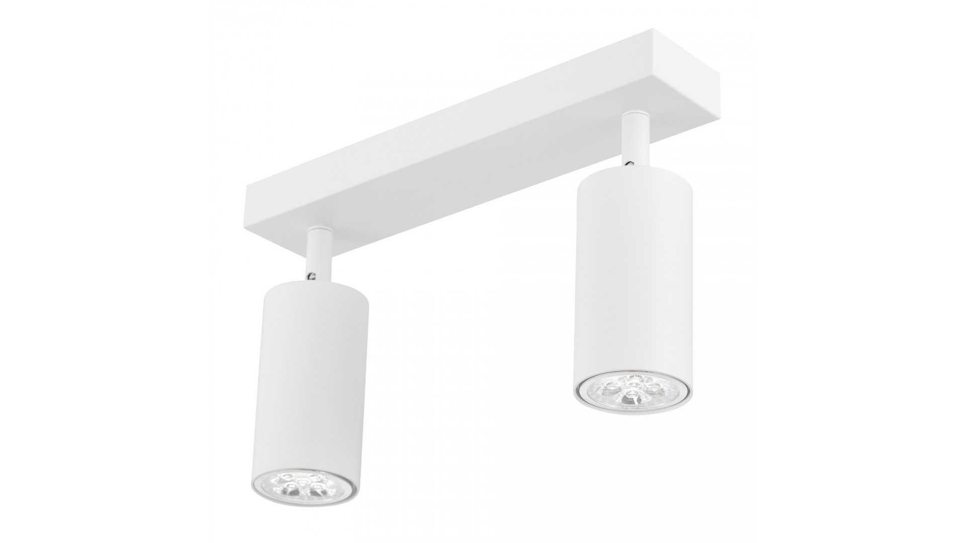  biała lampa sufitowa z regulowanymi tubami na metalowej listwie do nowoczesnych wnętrz producent lampit model NEO W2