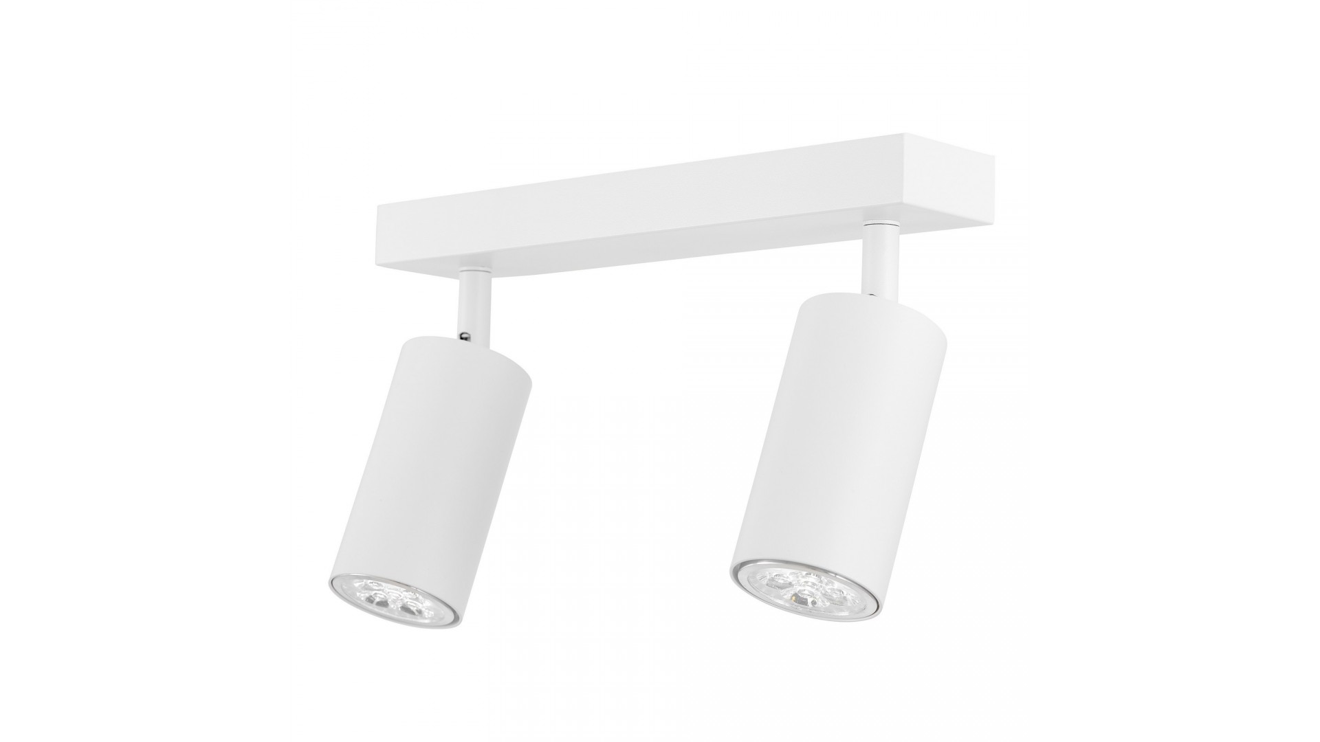 biała matowa lampa sufitowa z dwiema regulowanymi tubami do kuchni producent lampit model NEO W2