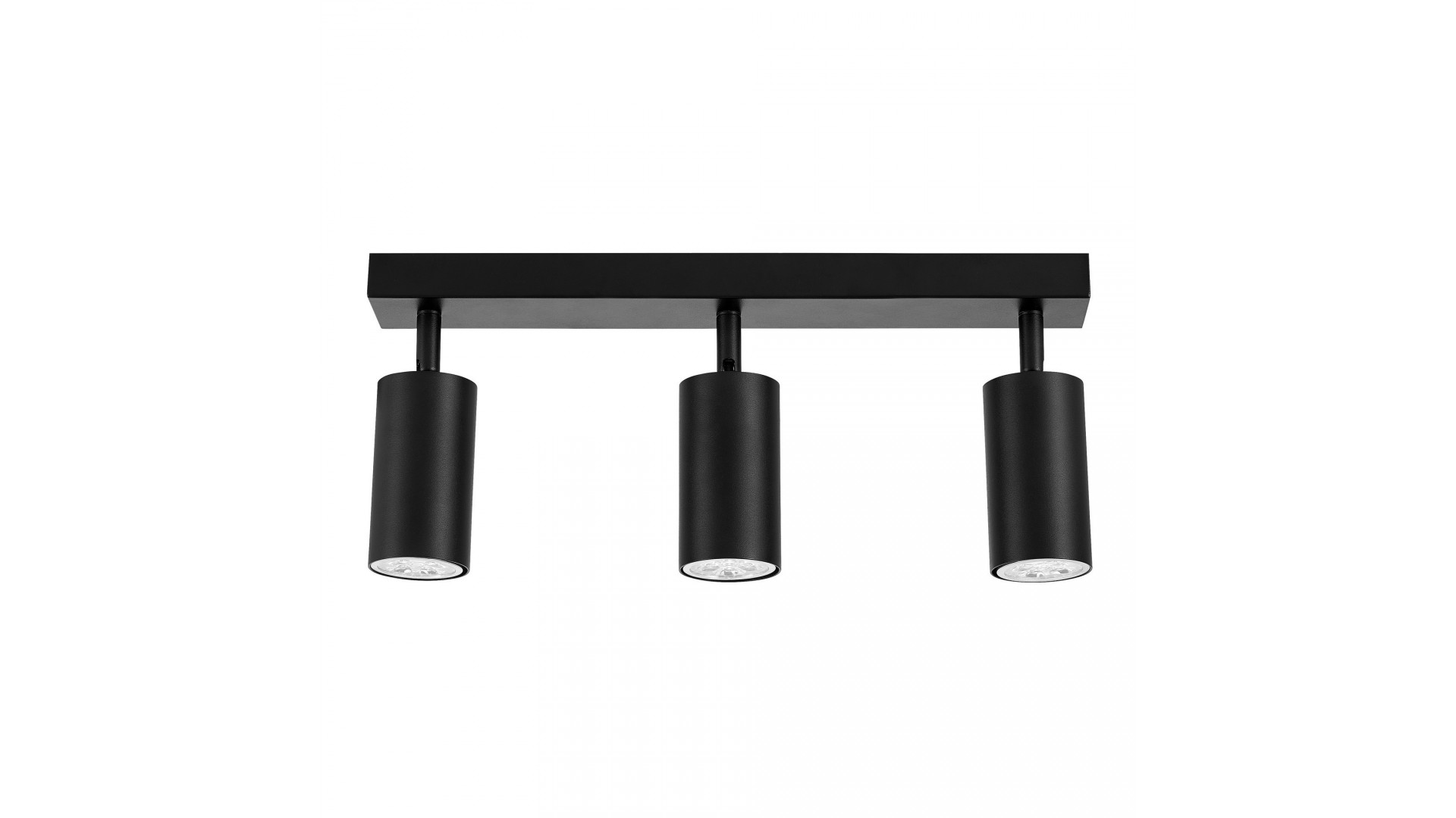 czarna lampa sufitowa spot z trzema cylindrycznymi tubami na długiej listwie do oświetlenia wnętrz producent lampit model NEO W3