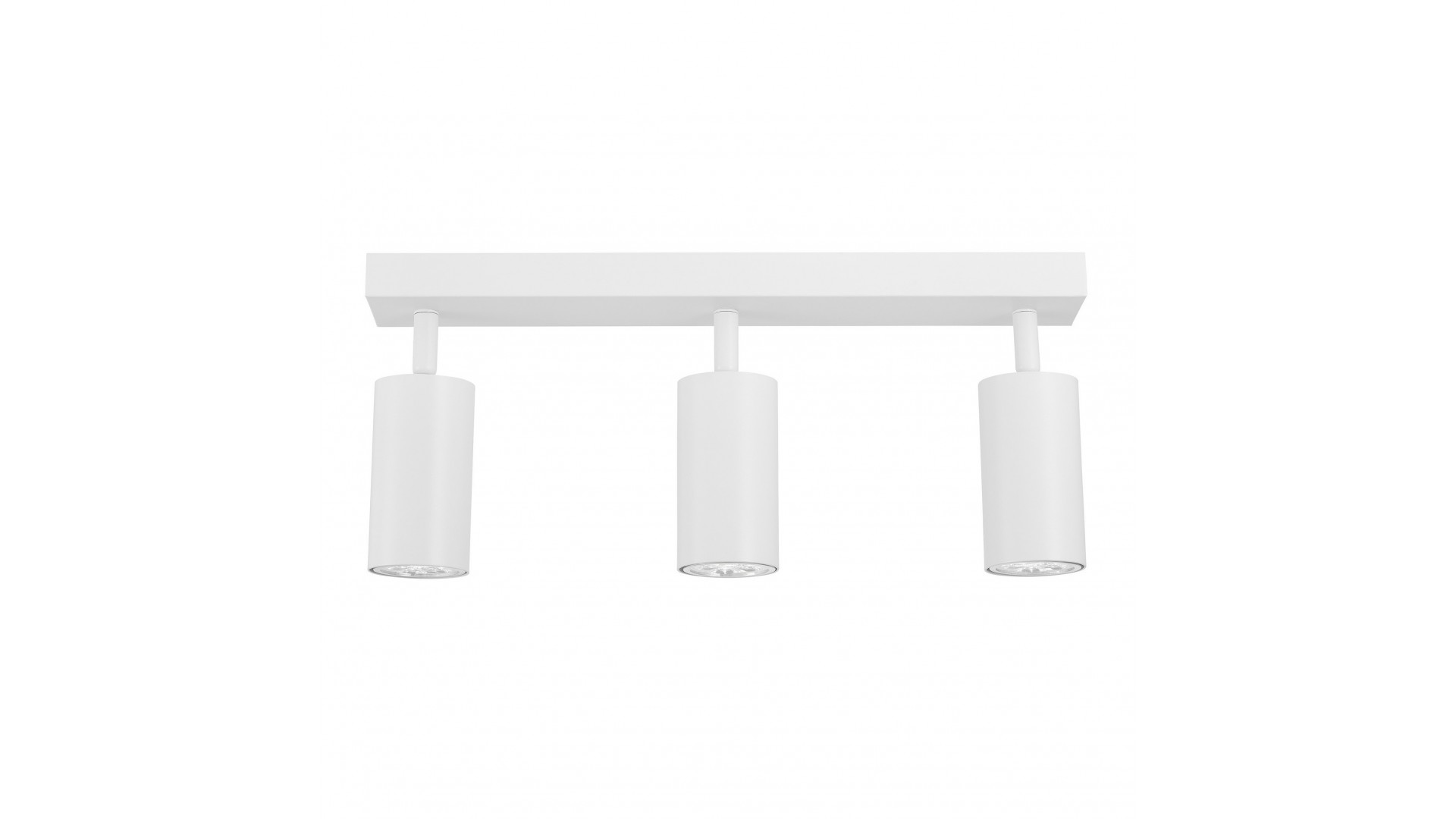 biała lampa sufitowa spot z trzema cylindrycznymi tubami na listwie do salonu producent lampit model NEO W3