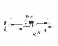 Żyrandol VECTOR 6 czarny Sollux SL.1447