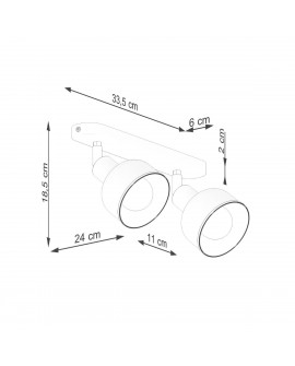 Plafon ELBA 2 czarny Sollux SL.1317