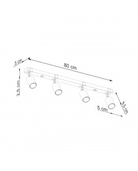 Plafon FAGER 4L czarny Sollux SL.1346