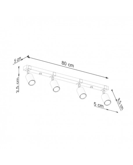 Plafon FAGER 4L czarny Sollux SL.1346