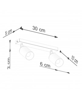 Plafon WINX 2 czarny/chrom Sollux SL.1367