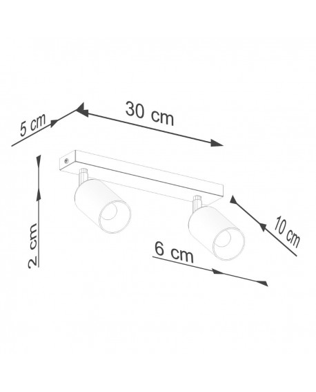 Plafon WINX 2 czarny/chrom Sollux SL.1367