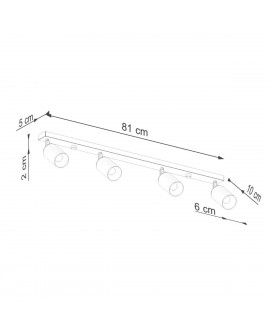 Plafon WINX 4L czarny/chrom Sollux SL.1371