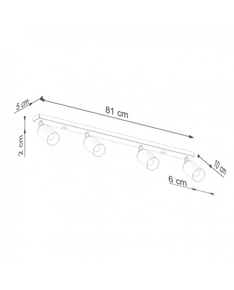 Plafon WINX 4L czarny/chrom Sollux SL.1371