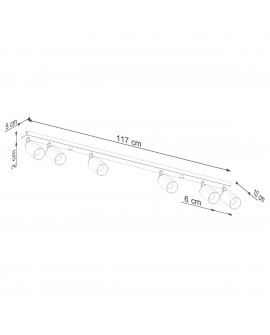 Plafon WINX 6L czarny/chrom Sollux SL.1372