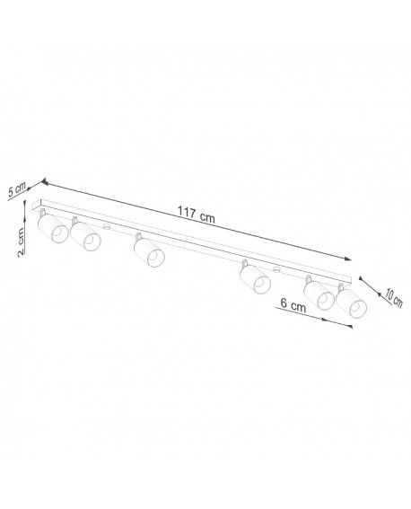 Plafon WINX 6L czarny/chrom Sollux SL.1372