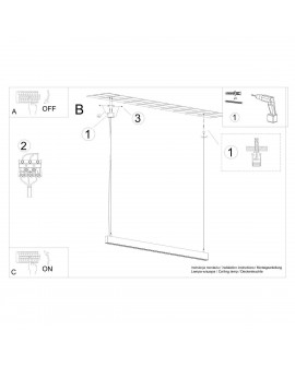 Lampa wisząca SOREN czarna LED 3000K Sollux TH.285