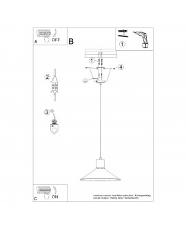 Lampa wisząca JAGA biała Sollux SL.1319