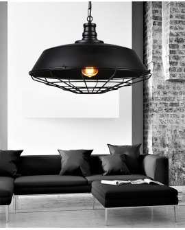 LAMPA WISZĄCA INDUSTRIALNA LOFT CZARNA ARIGIO D45