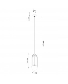 Lampa wisząca BRINA 1 biała Sollux SL.1331