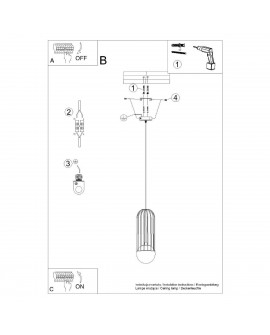 Lampa wisząca BRINA 1 biała Sollux SL.1331