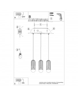 Lampa wisząca BRINA 3L biała Sollux SL.1333