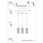 Lampa wisząca BRINA 3L biała Sollux SL.1333